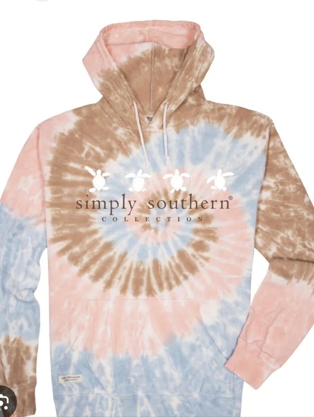 Simply Southern Sand, Pink & Blue Tie-Dye Logo Hoodie